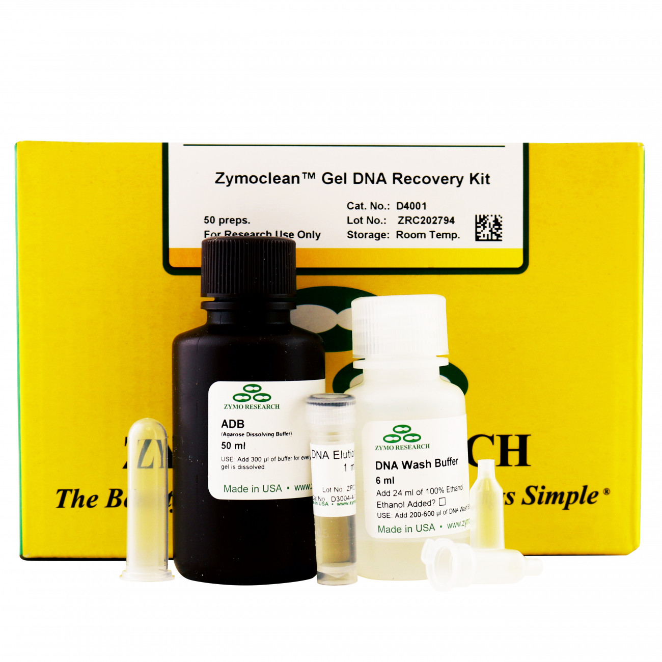 ZD4001 Zymoclean Gel DNA Recovery Kit (uncapped), 50 Preps